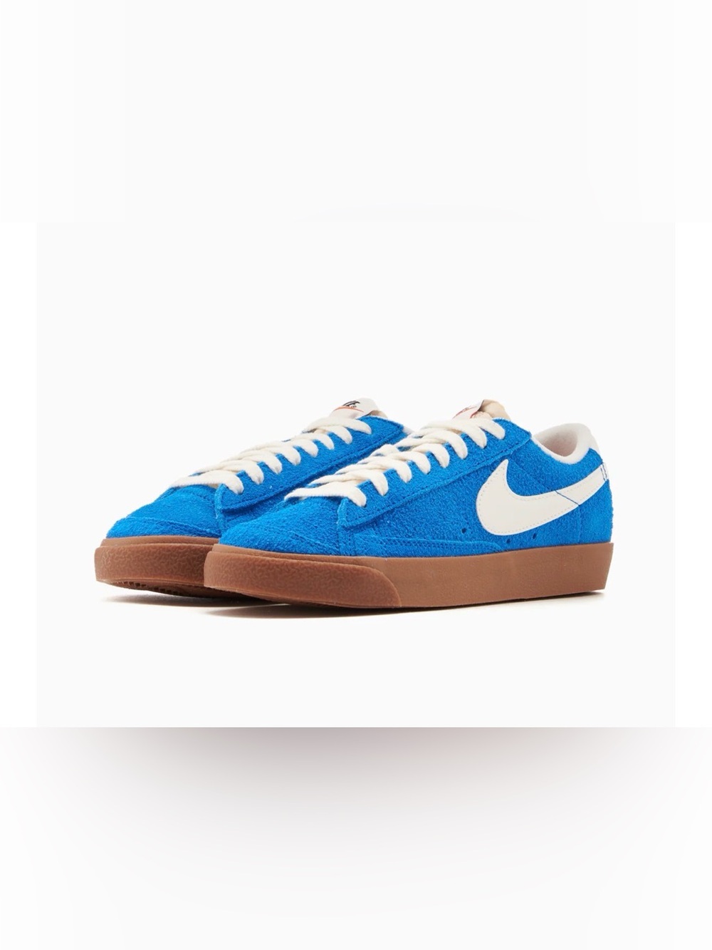 Nike Blazer Low 77 Vintage Photo Blue Suede Sneakers Gum Sole White Women’s 7